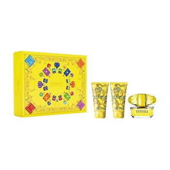 foto парфумований набір жіночий versace yellow diamond (туалетна вода, 50 мл + лосьйон для тіла, 50 мл + гель для душу, 50 мл)