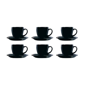 foto чайний сервіз luminarc carine black, 12 предметів (p4672)