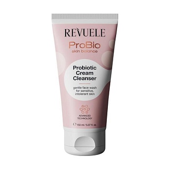 фото очищувальний крем для обличчя revuele probio skin balance probiotic cream cleanser з пробіотиками, 150 мл