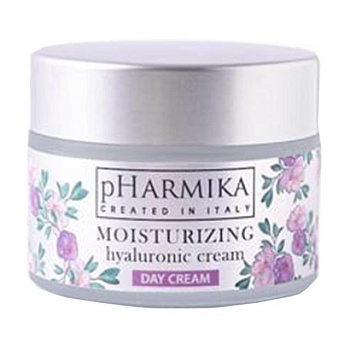 фото зволожувальний гіалуроновий денний крем для обличчя pharmika moisturizing hyaluronic cream day, 50 мл