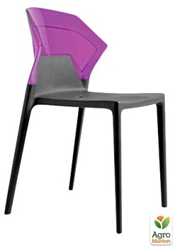 фото стілець papatya ego-s антрацит сидіння, верх прозоро-пурпурний (2512)