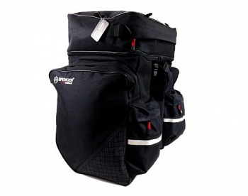 foto велосумка на багажник spencer triple bag 3-х секционная 49л, черный (saks14)
