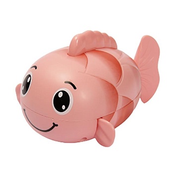 foto іграшка для купання lindo рибка, механічна, від 1 року, рожева (8366-46a)