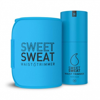 foto пояс триммер для похудения sport research sweet sweat neon waist trimmer blue m (талия до 97 см)