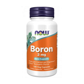 фото дієтична добавка мінерали в капсулах now foods boron бор 3 мг, 100 шт