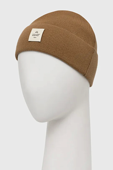фото шапка з домішкою вовни liu jo колір коричневий з тонкого трикотажу