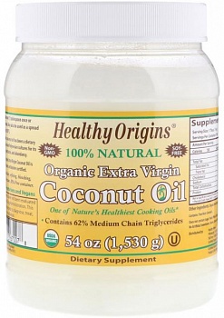 foto healthy origins organic extra virgin coconut oil 54 oz (1,530 g) экологически чистое натуральное кокосовое масло