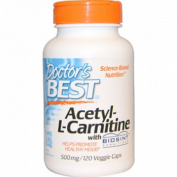 foto жиросжигатель doctor's best acetyl l-carnitine 500 мг 120 капсул (333197)