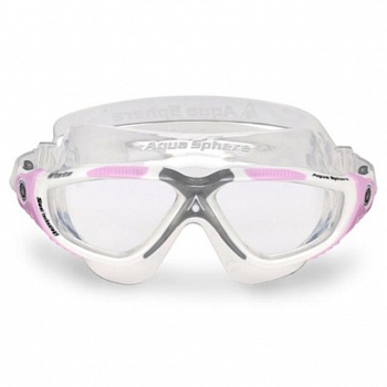 foto окуляри для плавання aquasphere vista lady біло-рожевий лінзи прозорі (ms17511)