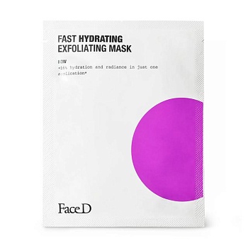 фото тканинна зволожувальна відлущувальна маска для обличчя face d fast hydrating exfoliating mask, 1 шт