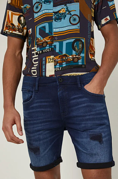 фото джинсові шорти medicine чоловічі колір синій