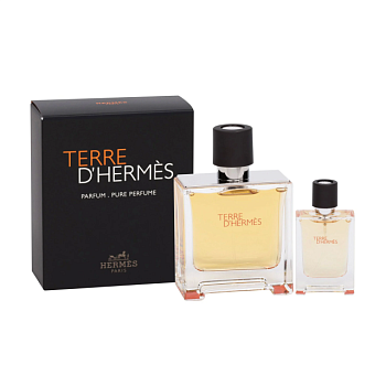 фото парфумований набір чоловічий hermes terre d'hermes (парфумована вода, 75 мл + парфумована вода, 12.5 мл)