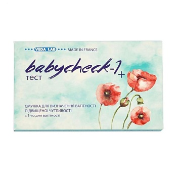 фото тест-смужка для визначення вагітності babycheck 1+, 1 шт