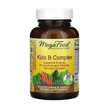 фото дієтична добавка мультивітаміни та трави в таблетках megafood kids b complex b-комплекс для дітей, 30 шт