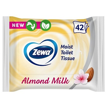 фото туалетная влажная бумага zewa almond milk moist 42 шт