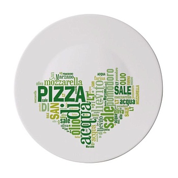 foto тарілка кругла для піци bormioli rocco ronda i love green, 33 см (419320f77321752)
