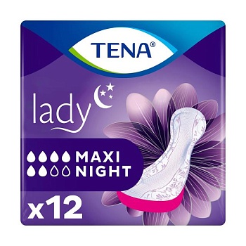 foto прокладки урологічні жіночі tena lady maxi night, 12 шт