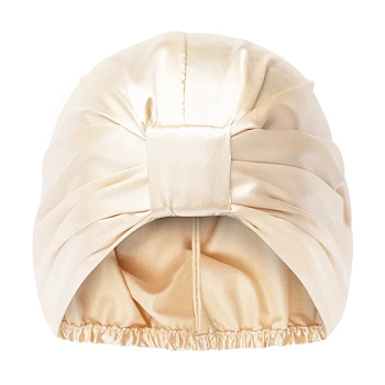 фото атласна шапочка для волосся під час сну glov anti-frizz satin hair bonnet champagne, 1 шт