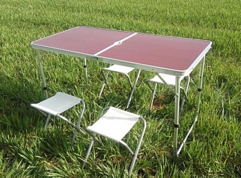 foto стол для пикника укрепленный+4 стула xpro camping 5в1 plus
