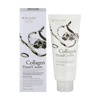 foto крем для рук 3w clinic moisturize collagen hand cream колаген, 100 мл