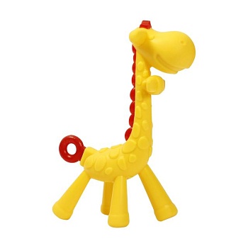 фото дитяча іграшка-прорізувач для зубів lindo силіконова, жовта, від 3 місяців (li 330)