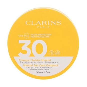 фото сонцезахисний флюїд для обличчя clarins mineral sun care compact spf 30, 11.5 мл