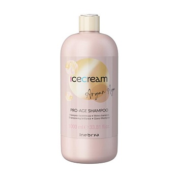 фото антивіковий шампунь для волосся inebrya ice cream pro age shampoo, 1 л