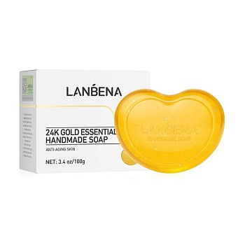 фото мило тверде lanbena 24k gold essential oil handmade soap, 100 г