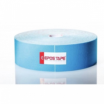 foto кинезио тейп epos tape 31,5м, синий из хлопка, гипоаллергенный акриловый (кт-10)