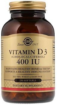 фото solgar vitamin d3 (cholecalciferol) 400 iu 250 softgels