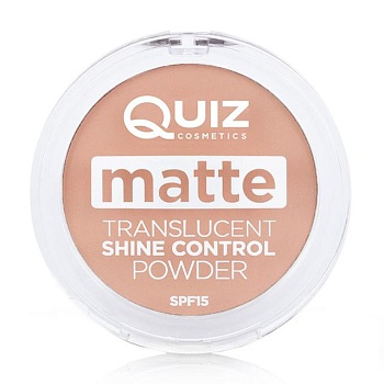 foto матувальна пудра для обличчя quiz cosmetics matte translucent shine control powder контроль блиску, spf 15, 02 medium, 12 г