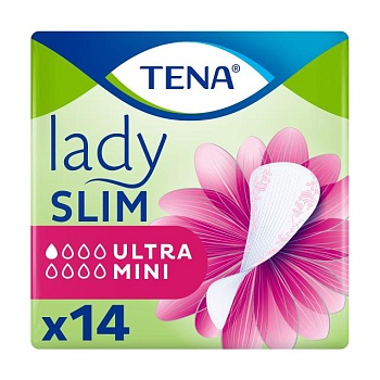 foto урологічні прокладки жіночі tena lady slim ultra mini, 14 шт
