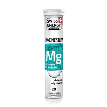 фото дієтична добавка вітаміни та мінерали у шипучих таблетках swiss energy magnesium + b сomplex, 20 шт