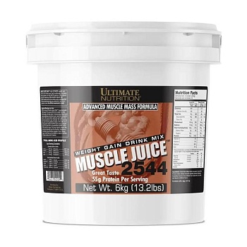 фото дієтична добавка гейнер в порошку ultimate nutrition muscle juice 2544 шоколад, 6 кг
