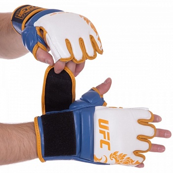 foto перчатки для бокса ufc truethai utt-75542 р-р l-xl синий-белый (mr12979)