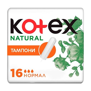 фото тампони kotex natural normal, 16 шт