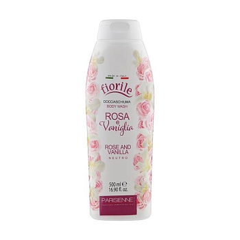 фото гель для душу parisienne fiorile vanilla & rose body wash, 500 мл