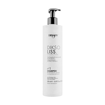 фото шампунь для волосся dikson dikso liss lissactive straightening pre-treatment shampoo 1 для розгладжувального догляду, 500 мл