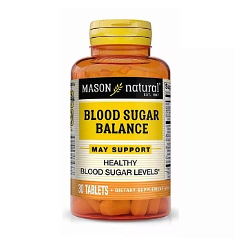 фото дієтична добавка в таблетках mason natural blood sugar balance баланс цукру в крові, 30 шт