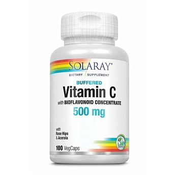 фото дієтична добавка в капсулах solaray buffered vitamin c with bioflavonoid complex вітамін с + комплекс біофлавоноїдів 500 мг, 100 шт