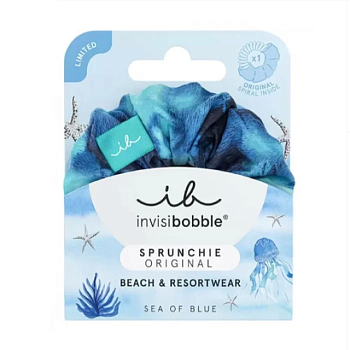 фото резинка-браслет для волосся invisibobble sprunchie original beach & resortwear sea of blue, 1 шт