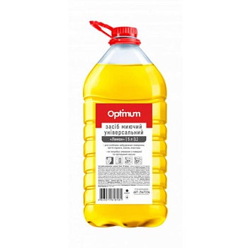 фото засіб для миття підлог та поверхонь optimum лимон, 5 л