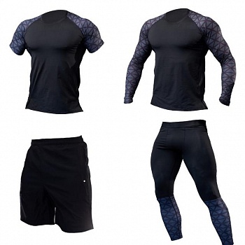 foto компрессионная одежда для спортзала рашгард лосины для спорта компрессионное белье hayabusa 4в1 l черный(1269001797)