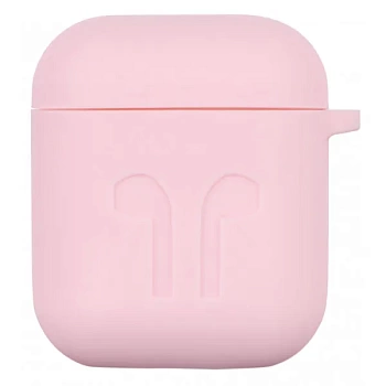 foto чохол для навушників 2e for apple airpods pure color silicone imprint 1.5mm light pink (2e-air-pods-ibsi-1.5-lpk)
