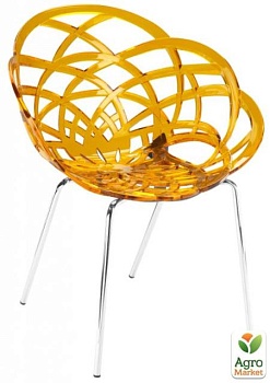 фото крісло papatya flora-ml прозоро-жовте сидіння, ніжки хром (2962)