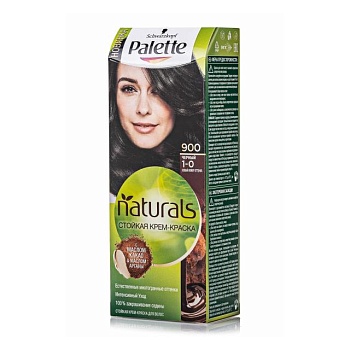 foto уцінка! стійка крем-фарба для волосся palette naturals з маслом какао та олією арганії, 1-0 (900) чорний, 110 мл