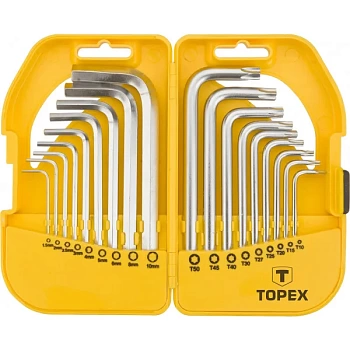 foto набір шестигранних ключів topex 35d952 18 шт.