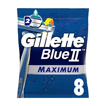 фото одноразові станки для гоління gillette blue ii maximum чоловічі, 8 шт