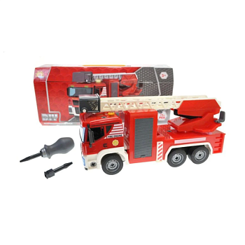 фото дитяча іграшка yg toys пожежна машина-конструктор, озвучена, зі світлом, від 3 років (3201-8)