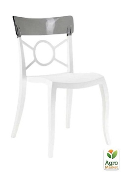 фото стілець papatya opera-s сидіння біле, верх прозоро-димчастий (2896)